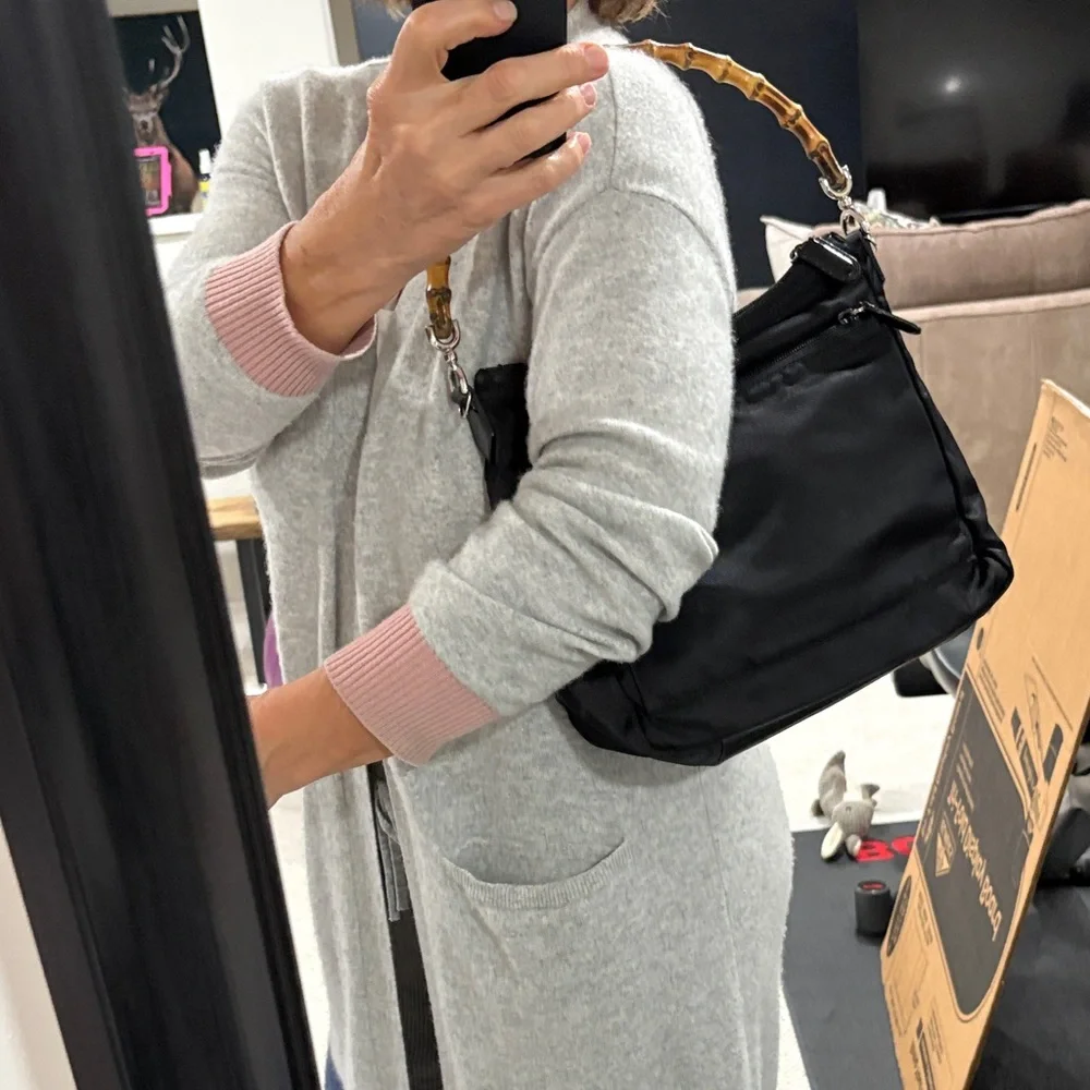 GUCCI VINTAGE Bamboo Nylon Bag EVC